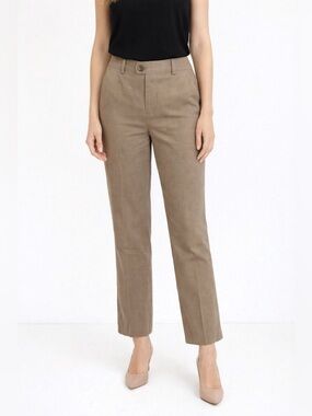 Vince Cropped Straight Leg Trousers Tan Size 2 Tailored Work Pants Chic